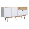 Μπουφές Satava pakoworld pp σε λευκή-καρυδί απόχρωση 180x45x87.6εκ