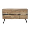 Μπουφές Imena pakoworld μασίφ ξύλο 4εκ φυσικό-μαύρο 148x43.5x86εκ