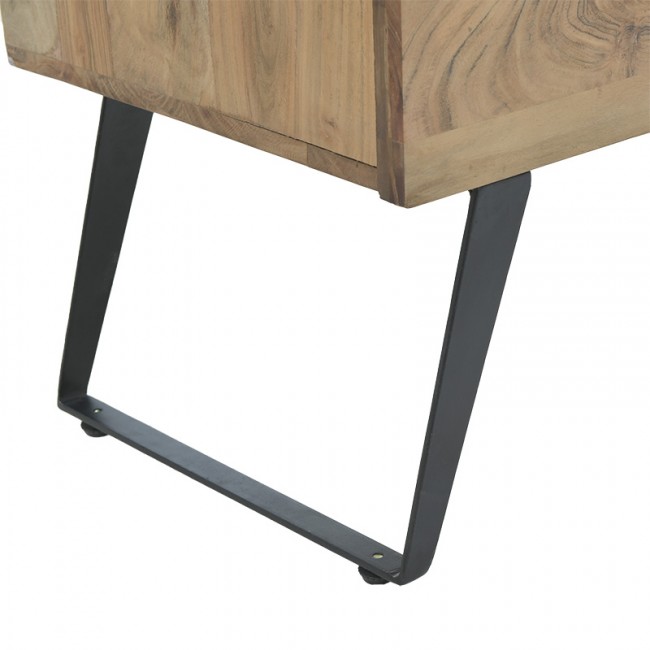 Μπουφές Imena pakoworld μασίφ ξύλο 4εκ φυσικό-μαύρο 148x43.5x86εκ