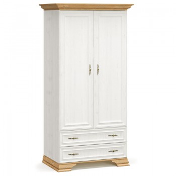Ντουλάπα Jaden pakoworld δίφυλλη golden oak-λευκό antique 101x62x197,5εκ