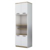 Στήλη Rowan pakoworld λευκό-καρυδί 60x42x182εκ