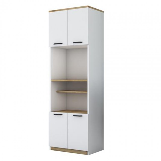 Στήλη Rowan pakoworld λευκό-καρυδί 60x42x182εκ