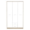 Ντουλάπα ρούχων Serenity pakoworld τρίφυλλη sonoma-λευκό 118.5x54x196.5εκ