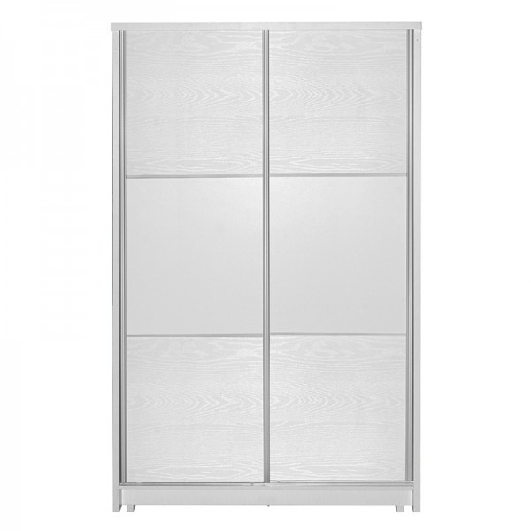 Ντουλάπα ρούχων Griffin pakoworld δίφυλλη με συρόμενες πόρτες χρώμα λευκό 121x56.5x180.5εκ