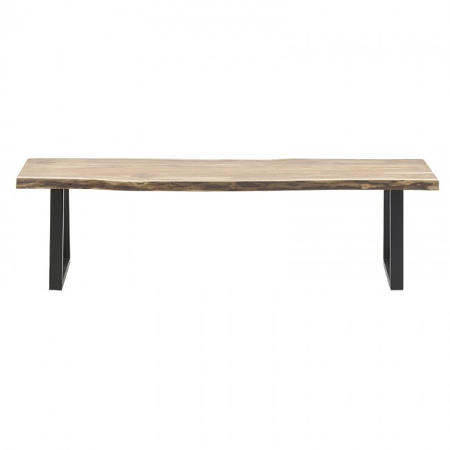 Παγκάκι Miles pakoworld μασίφ ξύλο 4εκ καρυδί-μαύρο 160x40x45εκ