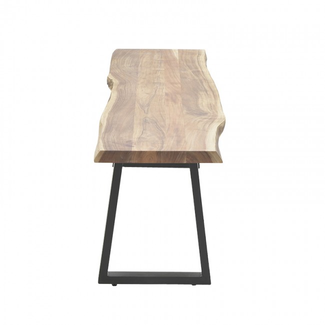 Παγκάκι Miles pakoworld μασίφ ξύλο 4εκ καρυδί-μαύρο 160x40x45εκ