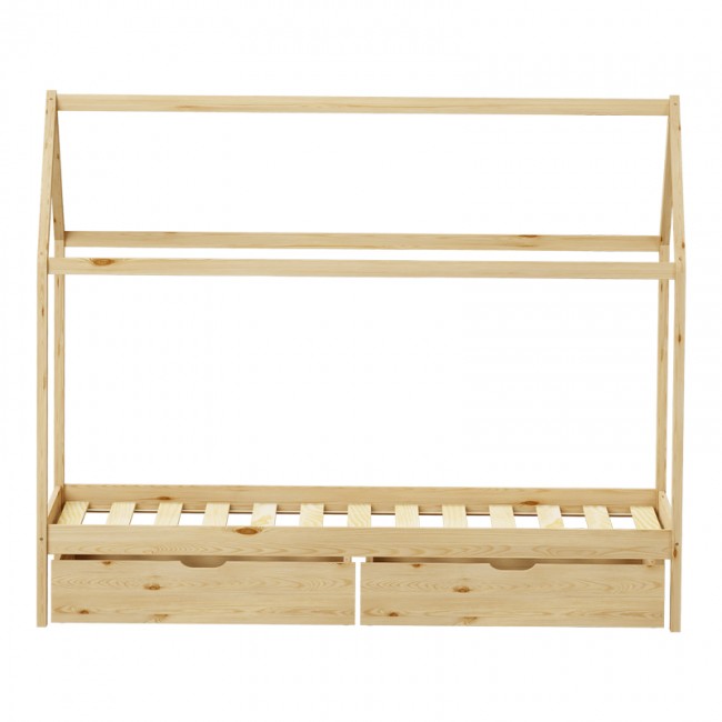 Παιδικό κρεβάτι Mellin τ.Montessori με 2 συρτάρια pakoworld ξύλο πεύκου σε φυσική απόχρωση 90x190εκ