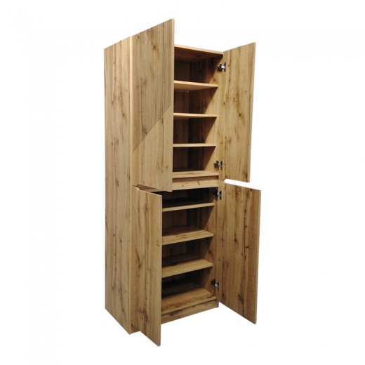 Παπουτσοθήκη-ντουλάπι Kebell pakoworld σε oak απόχρωση 71x41.5x180.4εκ