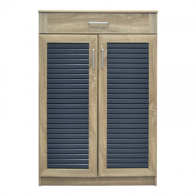 Παπουτσοθήκη-ντουλάπι Sante pakoworld 20 ζεύγων σε sonoma-ανθρακί απόχρωση 80x37x123εκ