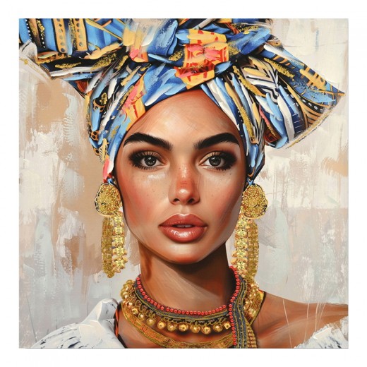 Πίνακας σε καμβά Turban Ι 3D Inart 80x3x80εκ