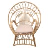 Πολυθρόνα Boloni Inart με μπεζ μαξιλάρι-φυσικό rattan 96x70x120εκ