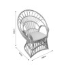 Πολυθρόνα Boloni Inart με μπεζ μαξιλάρι-φυσικό rattan 96x70x120εκ