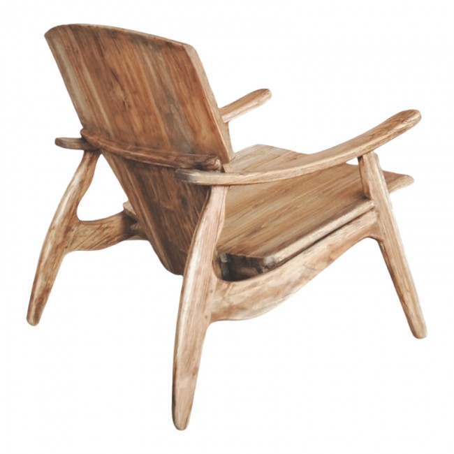 Πολυθρόνα Brazin pakoworld φυσικό teak ξύλο 67x76x78.5εκ