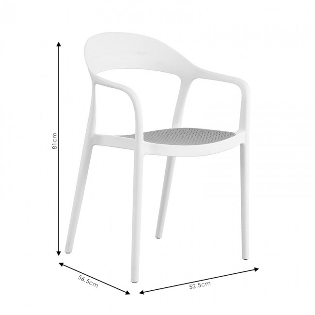 Πολυθρόνα Ember στοιβαζόμενη pakoworld με UV protection PP μπεζ-μαύρο 52.5x56.5x81εκ.