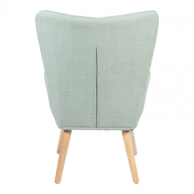 Πολυθρόνα-μπερζέρα Gerlina pakoworld μέντα ύφασμα με πόδι σε φυσική απόχρωση 71x64x94εκ