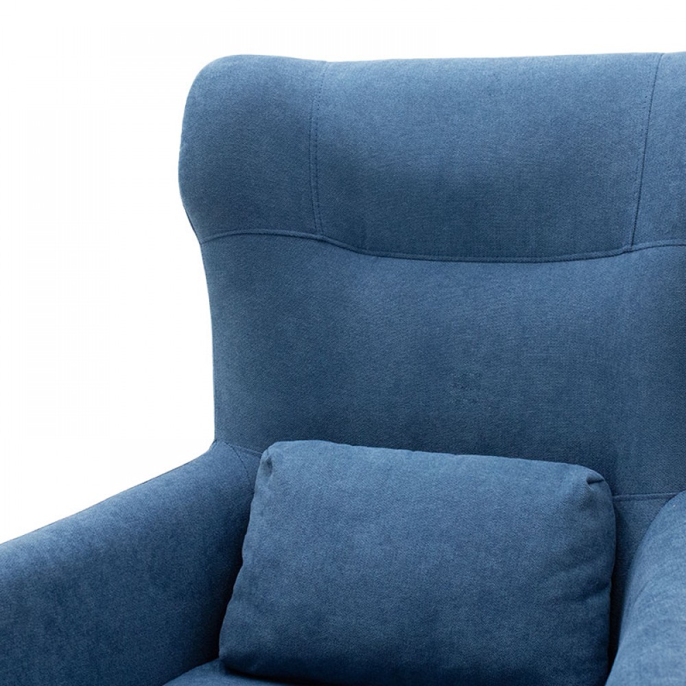 Πολυθρόνα - μπερζέρα Rimbo pakoworld με ύφασμα μπλε 66x81x102εκ