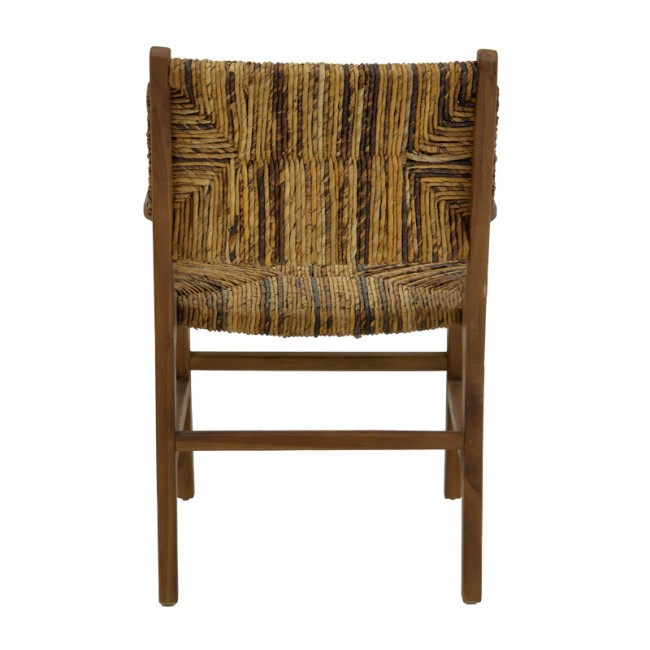 Πολυθρόνα Refane pakoworld φυσικό teak ξύλο-ψάθα 55x60x85εκ