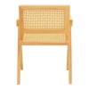 Πολυθρόνα Winslow pakoworld rubberwood-rattan σε φυσική απόχρωση 51x54x80εκ