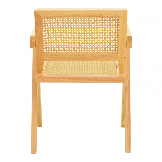 Πολυθρόνα Winslow pakoworld rubberwood-rattan σε φυσική απόχρωση 51x54x80εκ