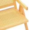 Πολυθρόνα Winslow pakoworld rubberwood-rattan σε φυσική απόχρωση 51x54x80εκ