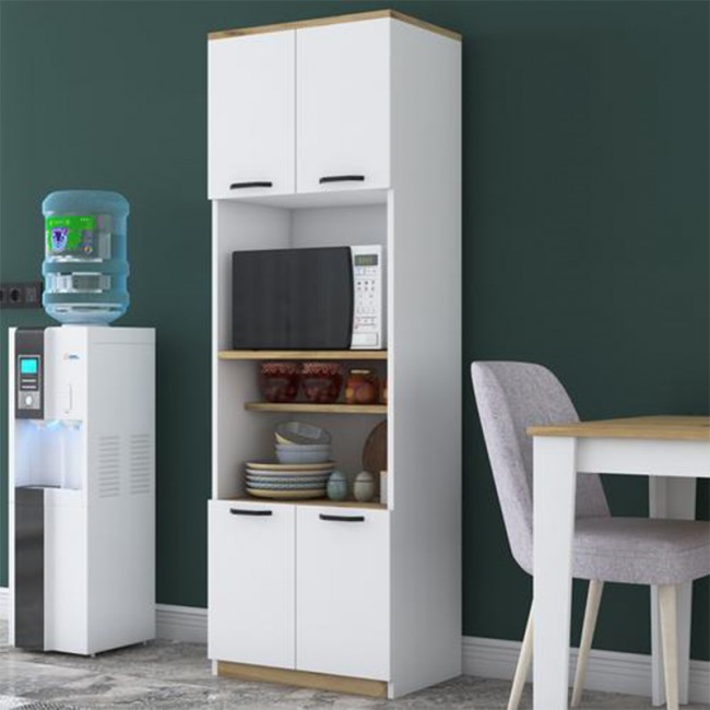 Στήλη Rowan pakoworld λευκό-καρυδί 60x42x182εκ