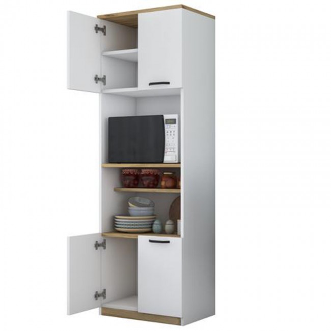 Στήλη Rowan pakoworld λευκό-καρυδί 60x42x182εκ
