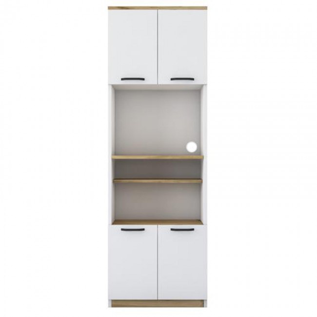 Στήλη Rowan pakoworld λευκό-καρυδί 60x42x182εκ