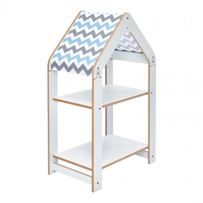 Ραφιέρα Montessori Zoilen pakoworld λευκό-μπλε mdf 50x30x80εκ