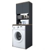 Έπιπλο πλυντηρίου Rasmus pakoworld ανθρακί-φυσικό 65x60x183.6εκ.