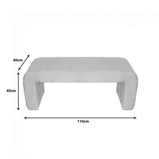 Σκαμπό Gagga Inart βελούδο σε πράσινη απόχρωση 110x40x45εκ