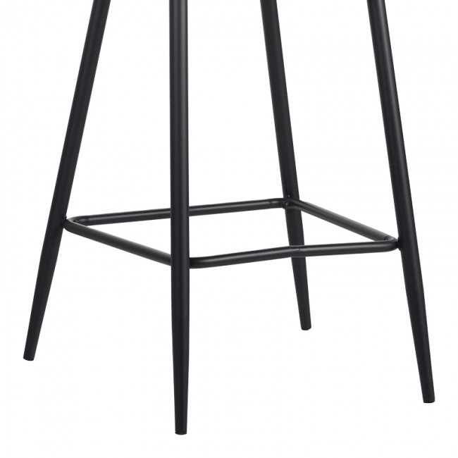 Σκαμπό μπαρ Barow pakoworld βελούδο σε σκούρο πράσινο απόχρωση με μαύρα μεταλλικά πόδια 53x46.5x96.5