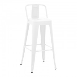 Σκαμπό μπαρ με πλάτη Utopia pakoworld μέταλλο σε λευκή ματ απόχρωση 42x42x97εκ Σκαμπό μπαρ με πλάτη Utopia pakoworld μέταλλο σε λευκή ματ απόχρωση 42x42x97εκ