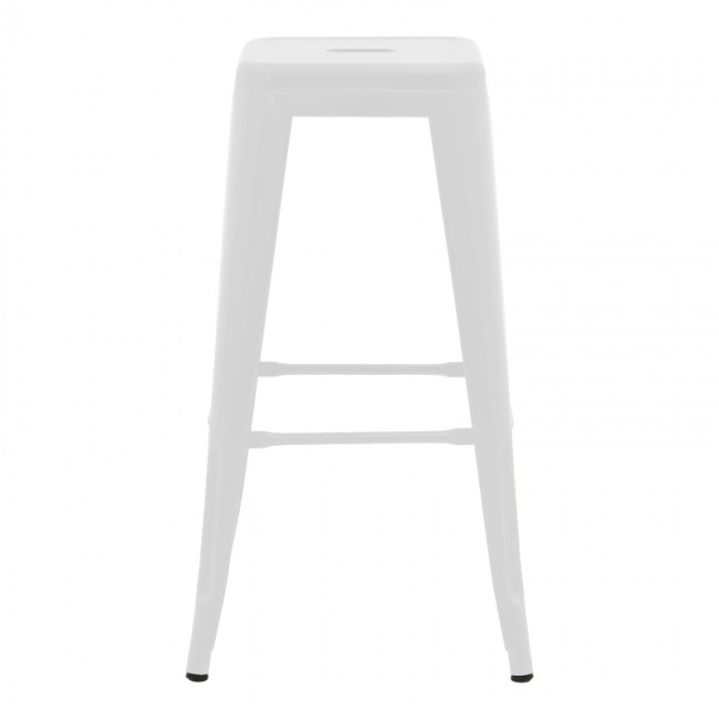 Σκαμπό μπαρ Utopia pakoworld μέταλλο σε λευκή ματ απόχρωση 42x42x76εκ