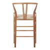 Σκαμπό μπαρ Wishbone pakoworld rubberwood-σχοινί σε φυσική απόχρωση 55x49x108εκκ