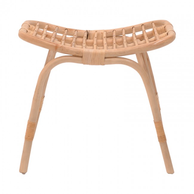 Σκαμπό Vrebor pakoworld rattan σε φυσική απόχρωση 53x41x46εκ
