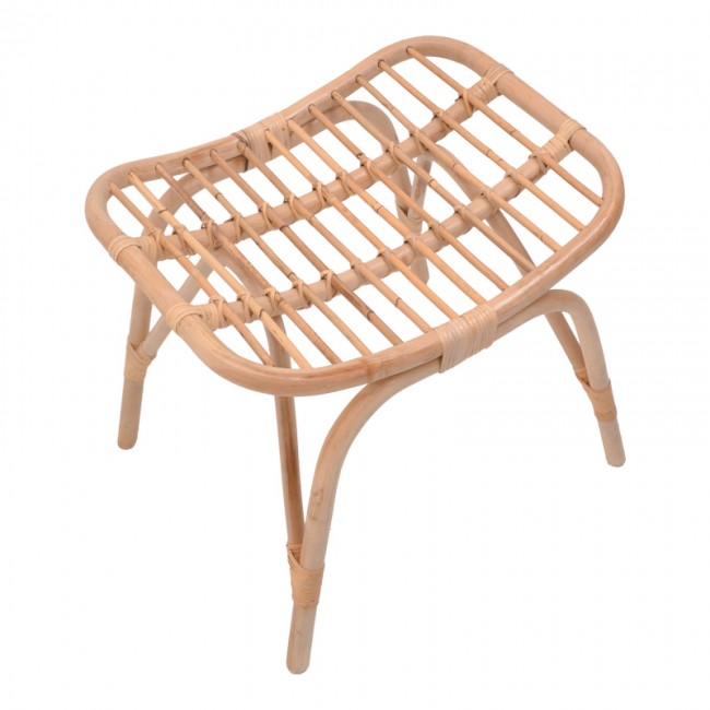 Σκαμπό Vrebor pakoworld rattan σε φυσική απόχρωση 53x41x46εκ