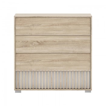 Συρταριέρα Bruse pakoworld μελαμίνη σε sonoma-oak απόχρωση 96.7x40.5x92.9εκ