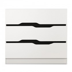 Συρταριέρα Comfy pakoworld με τρία συρτάρια χρώμα λευκό-μαύρο 100x38,5x71εκ