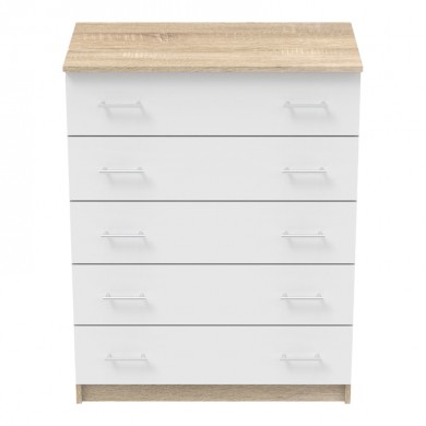 Συρταριέρα Kofre pakoworld σε sonoma-λευκή απόχρωση 80x45x104εκ