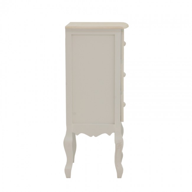 Συρταριέρα Pazlen Inart mdf σε λευκή αντικέ απόχρωση 40x34.5x82εκ