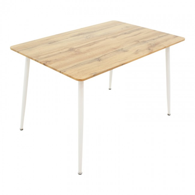 Τραπεζαρία Cuba-Parker pakoworld σετ 5τεμ sonoma-λευκό 120x80x75εκ