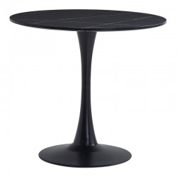 Τραπέζι Balou II pakoworld MDF σε  απόχρωση  μαύρο μαρμάρου Φ80x75εκ
