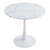 Τραπέζι Balou II pakoworld MDF σε απόχρωση λευκό μαρμάρου Φ80x75εκ