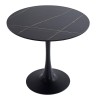 Τραπέζι Balou II pakoworld MDF σε  απόχρωση  μαύρο μαρμάρου Φ80x75εκ