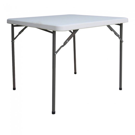 Τραπέζι catering Comfort pakoworld πτυσσόμενο σε λευκή απόχρωση 80x80x74εκ