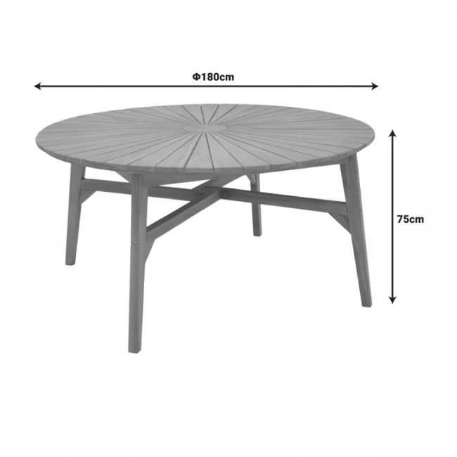 Τραπέζι Colen pakoworld teak ξύλο σε φυσική απόχρωση Φ180x75εκ