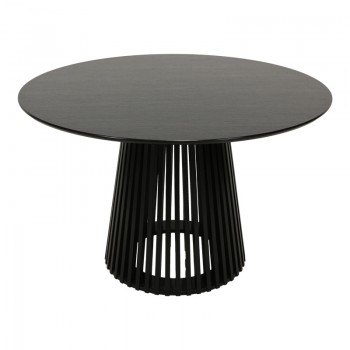 Τραπέζι Domonic pakoworld mdf σε μαύρη απόχρωση Φ120x75εκ