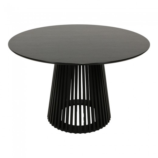 Τραπέζι Domonic pakoworld mdf σε μαύρη απόχρωση Φ120x75εκ