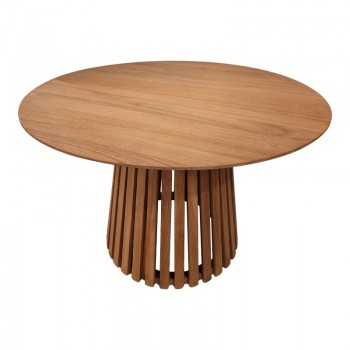 Τραπέζι Kenda Ι pakoworld mindi ξύλο σε φυσική απόχρωση Φ120x75εκ