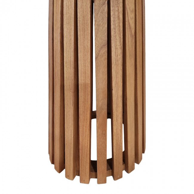 Τραπέζι Kenda I pakoworld mindi ξύλο σε φυσική απόχρωση Φ80x75εκ